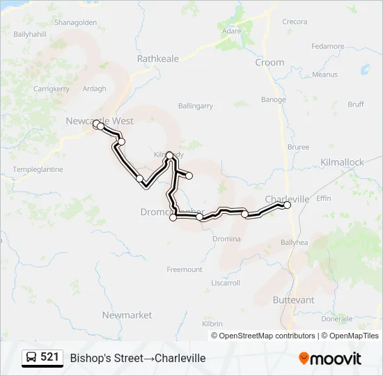 521 Bus Line Map