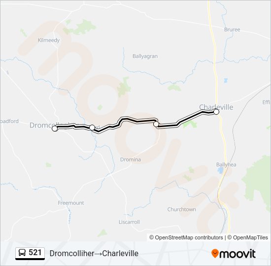 521 Bus Line Map