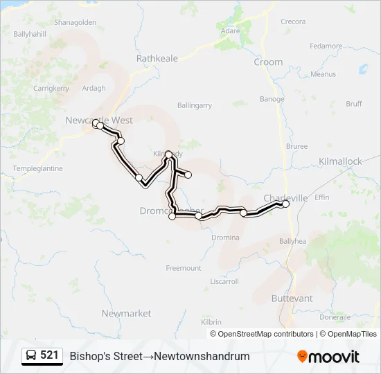 521 Bus Line Map