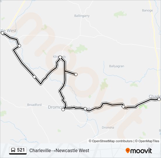 521 Bus Line Map