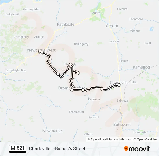 521 Bus Line Map