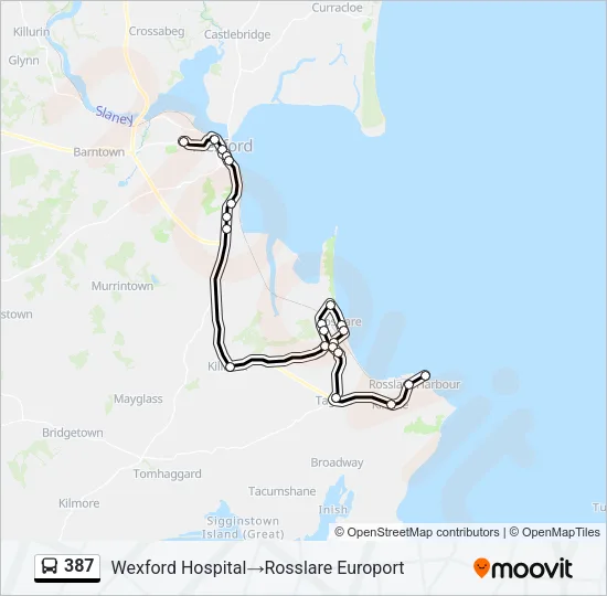 387 Bus Line Map