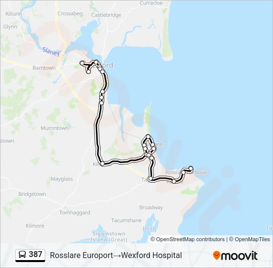 387 Bus Line Map