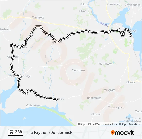 Plan de la ligne 388 de bus