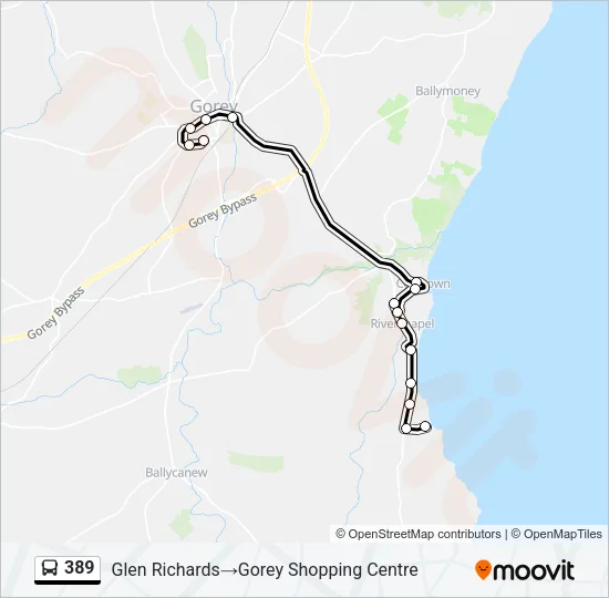 389 Bus Line Map