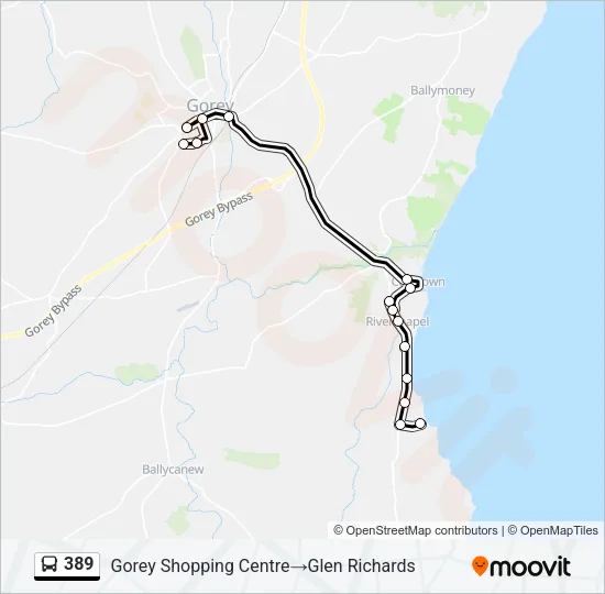 389 Bus Line Map