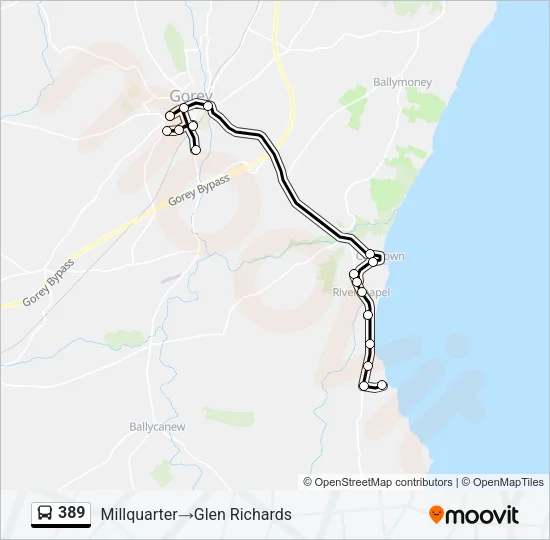 389 Bus Line Map