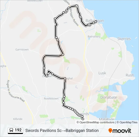 192 Bus Line Map