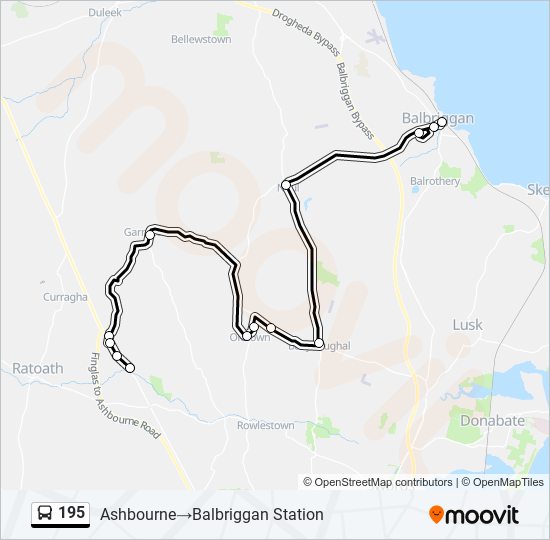 195 bus Line Map