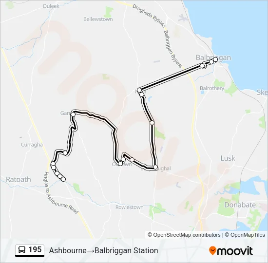 195 Bus Line Map
