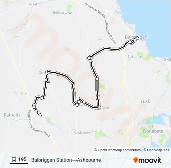 195 Bus Line Map