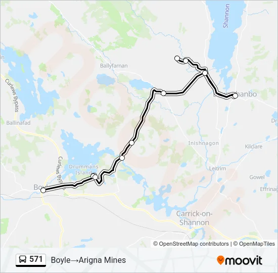 571 Bus Line Map