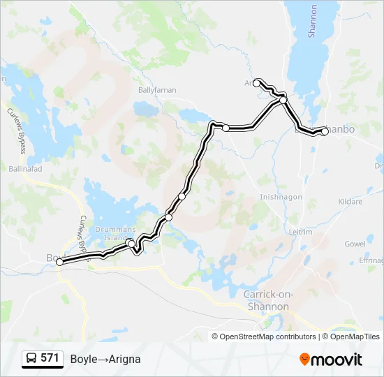 571 Bus Line Map