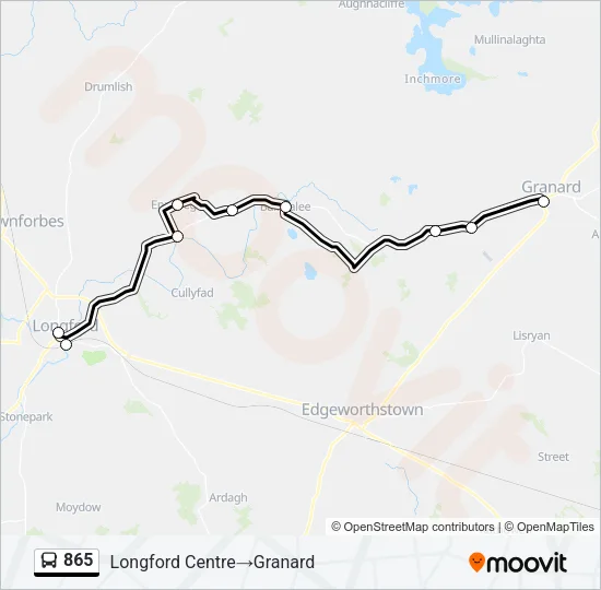 865 Bus Line Map