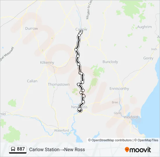 887 Bus Line Map