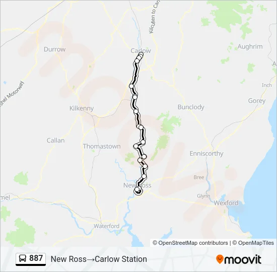 887 Bus Line Map
