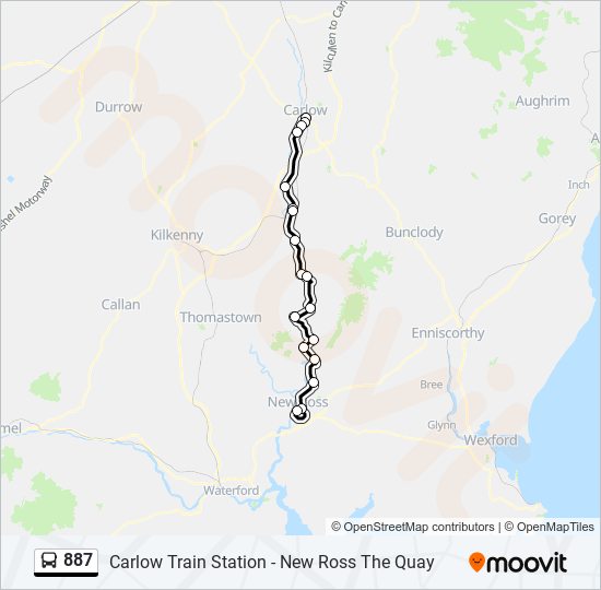 887 bus Line Map