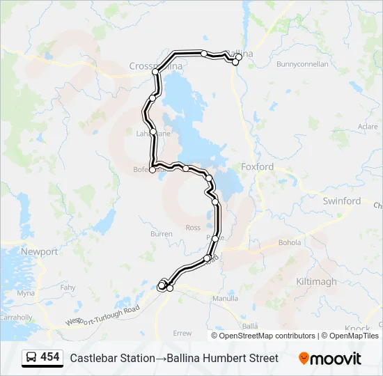 454 Bus Line Map