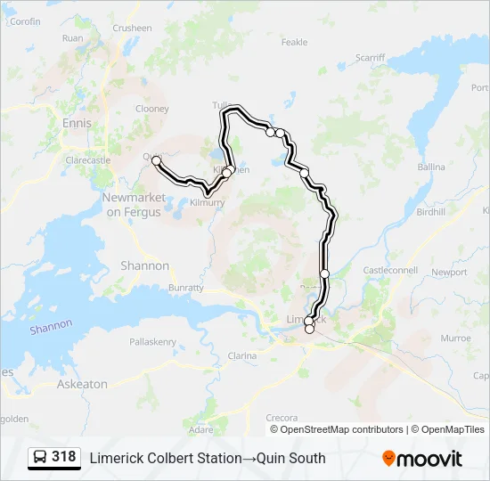 318 Bus Line Map