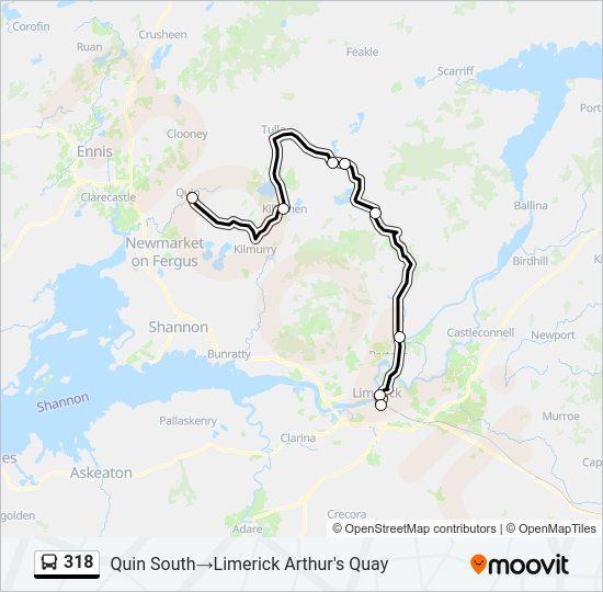 318 bus Line Map