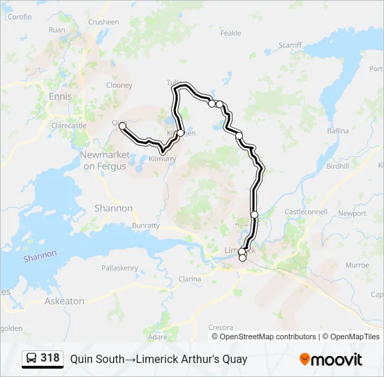 318 Bus Line Map