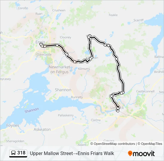 318 Bus Line Map