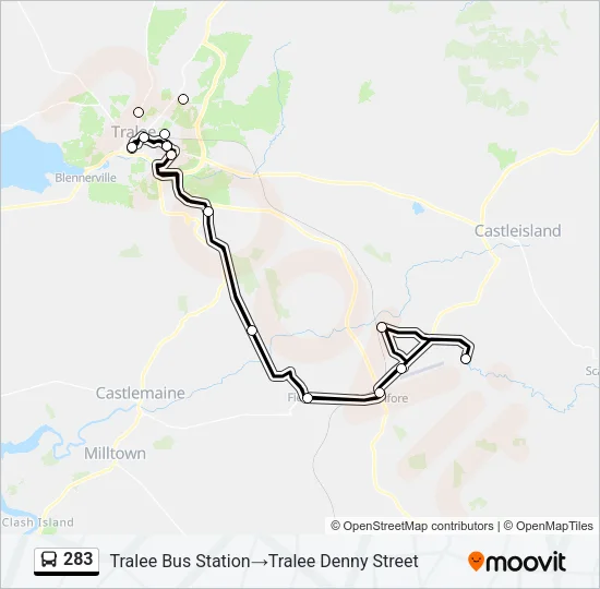 283 Bus Line Map