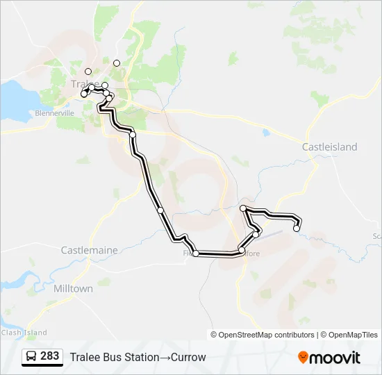 283 Bus Line Map