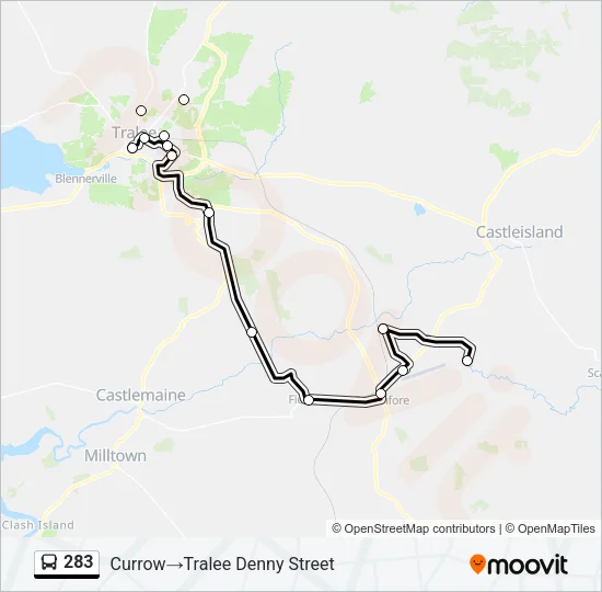 283 Bus Line Map