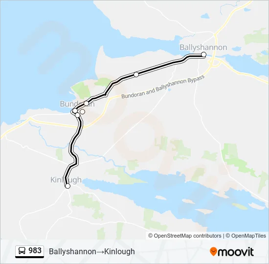 Bus 983 Route Map 983 Route: Schedules, Stops & Maps - Ballyshannon (Bus Station)‎→Kinlough  (Melvin Hotel) (Updated)