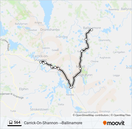 564 bus Line Map