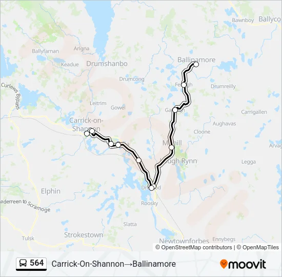 564 Bus Line Map