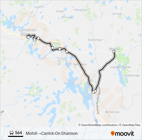 564 bus Line Map