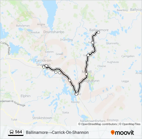 564 Bus Line Map