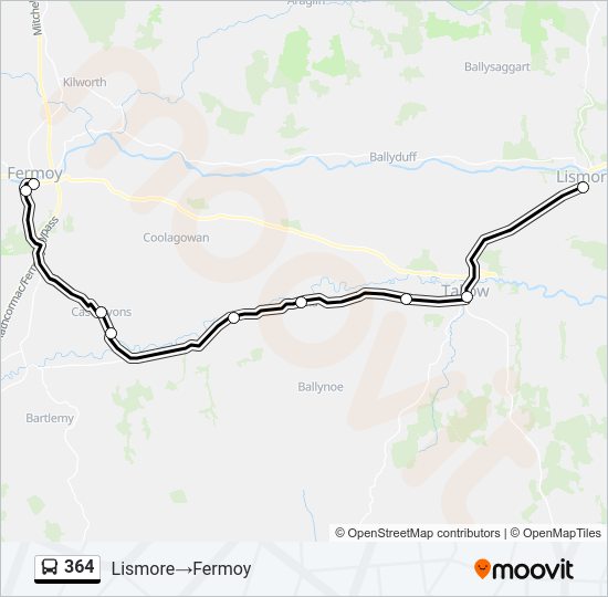 364 bus Line Map