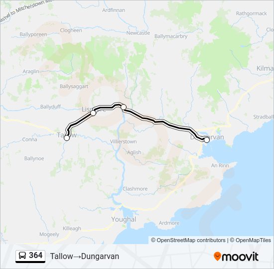 364 bus Line Map