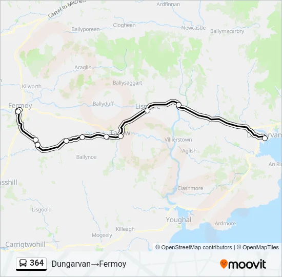 Plan de la ligne 364 de bus