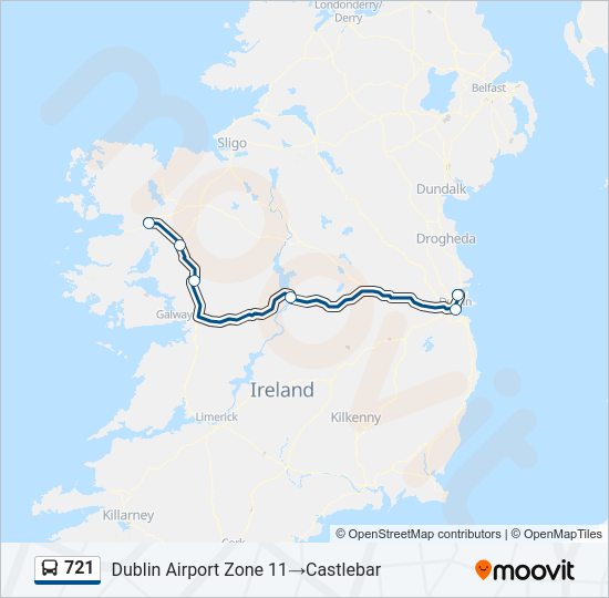 721 bus Line Map