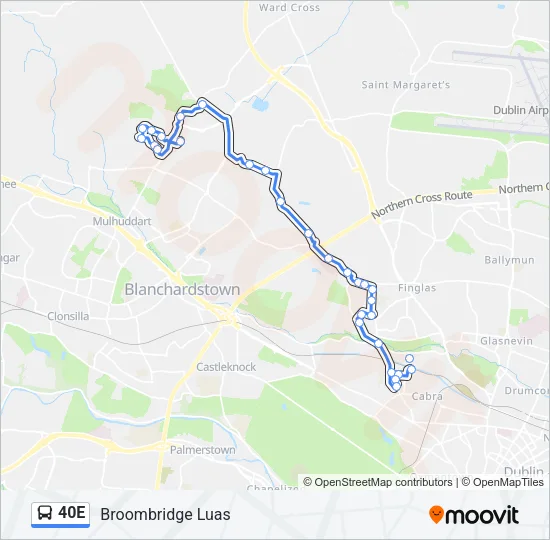 40E Bus Line Map