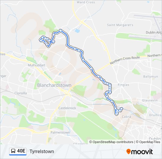 40E Bus Line Map