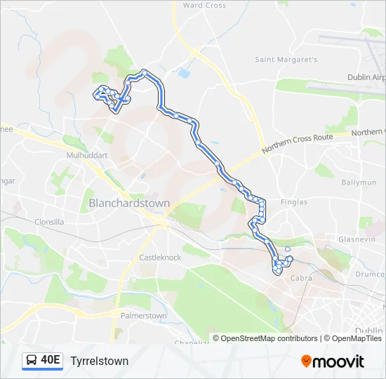 40E Bus Line Map
