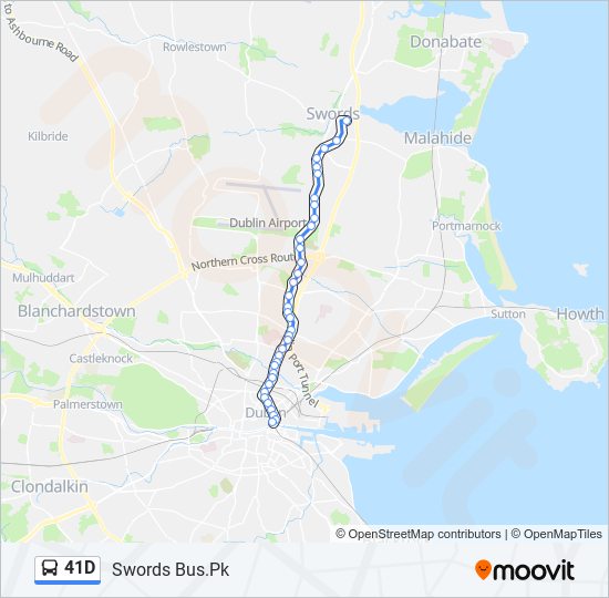 41D bus Line Map