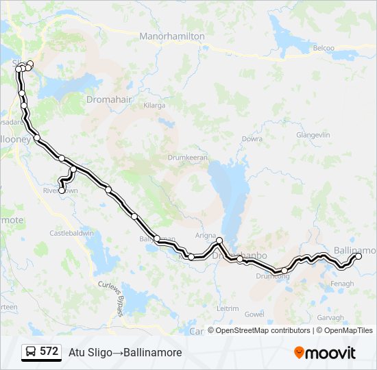 Plan de la ligne 572 de bus