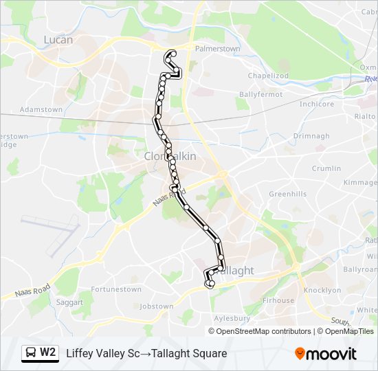 W2 Bus Line Map