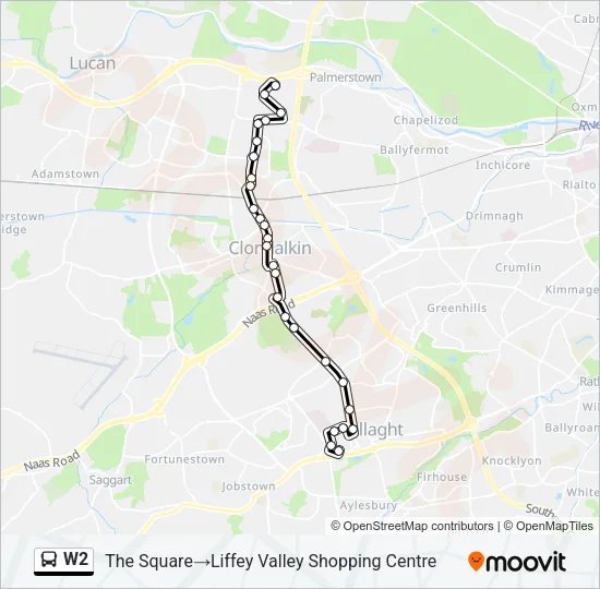 W2 Bus Line Map