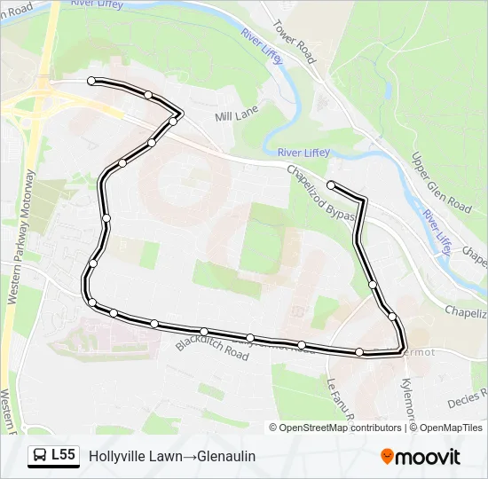 L55 Bus Line Map