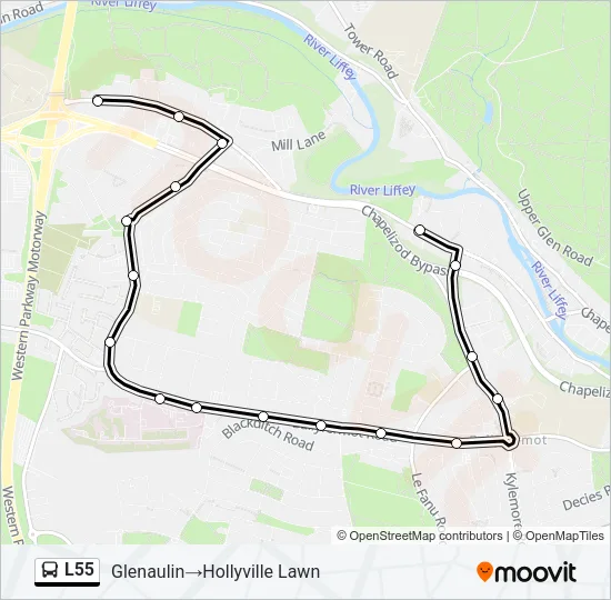 L55 Bus Line Map