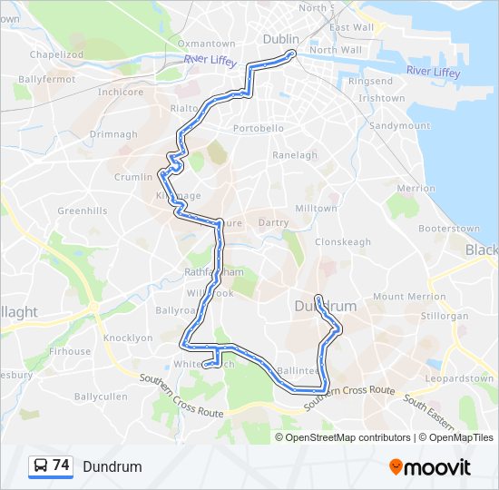 74 bus Line Map