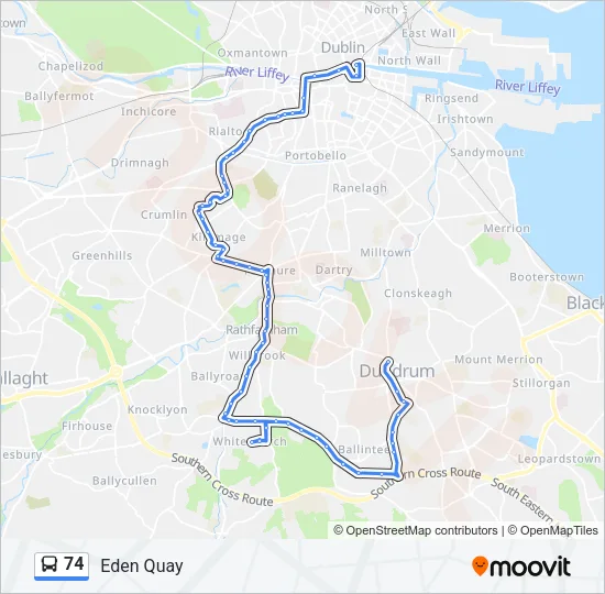 74 Bus Line Map