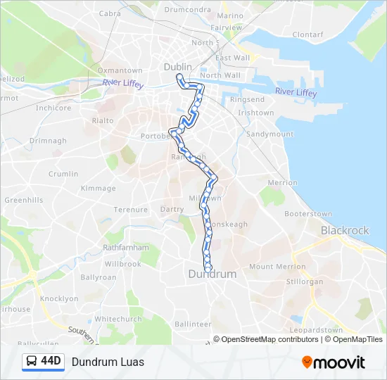 44D Bus Line Map